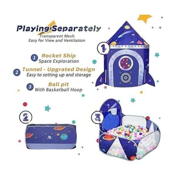 TTLOJ 3 piezas de tienda de campaña para niños con pozo de_3