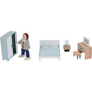 Juego de muebles de madera para casa de muñecas 37 piezas_3