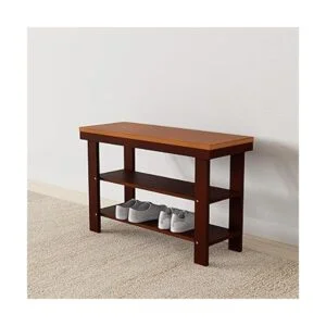 Banco de zapatero de pino macizo Espresso_2