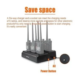BAOFENG UV5R Cargador de seis vías multiunidad para_3