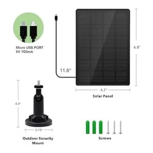 Panel solar compatible con cámara inalámbrica alimentada_6