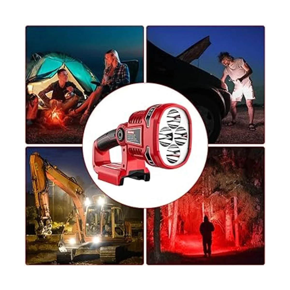 DTEZTECH Luz de trabajo LED de 12 W 1120 lm alimentada por_7