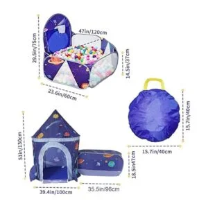 TTLOJ 3 piezas de tienda de campaña para niños con pozo de_5