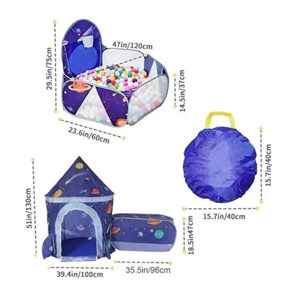 TTLOJ 3 piezas de tienda de campaña para niños con pozo de_5