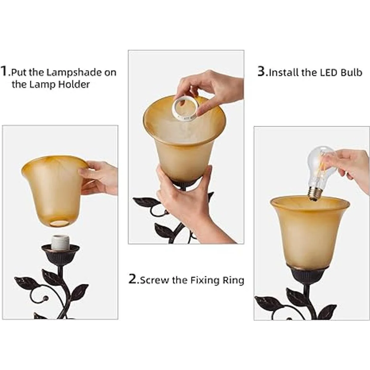 Lámpara de mesa con control táctil con 2 puertos de carga_4