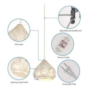 YLONGZS Lámparas colgantes con luz colgante enchufable de_6