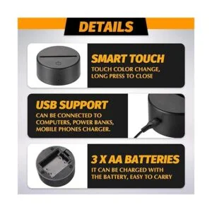 12 juegos de lámpara de luz LED nocturna 3D base de_3