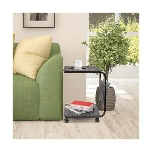 Seville Classics Mesa auxiliar en forma de C madera de_2