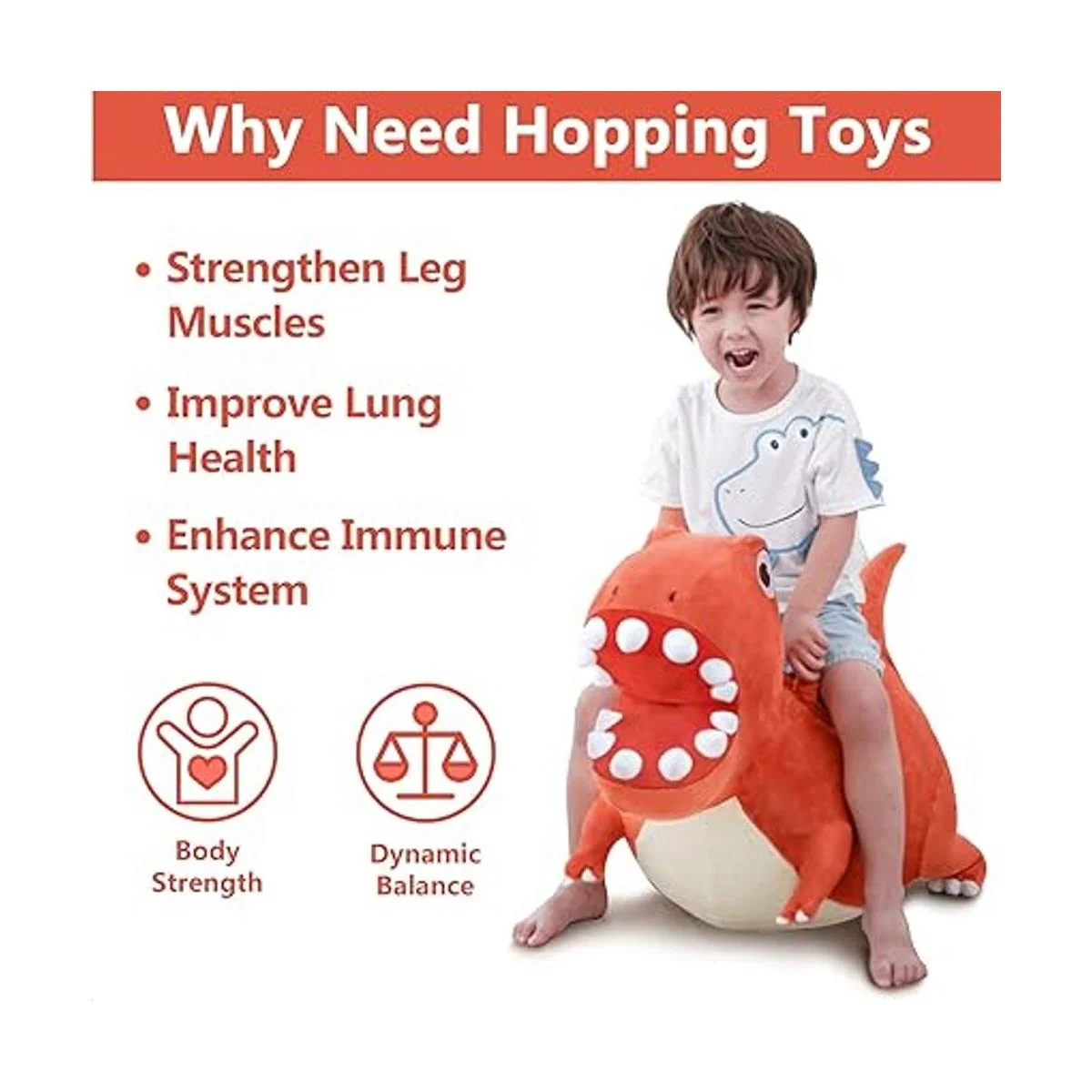 iPlay iLearn Bouncy Pals Bola de tolva de dinosaurio_2