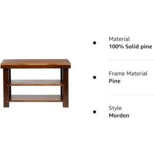 Banco de zapatero de pino macizo Espresso_7