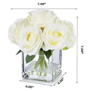 Enova Floral 7 tallos grandes rosas de seda artificial_4