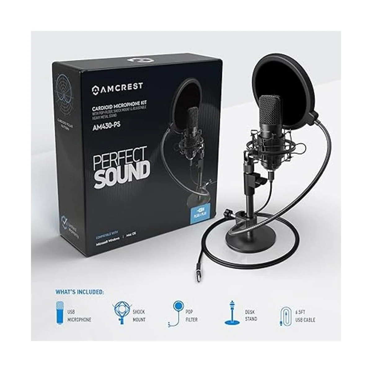 Amcrest Micrófono USB para grabaciones de voz podcasts_6