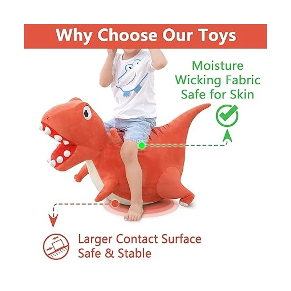 iPlay iLearn Bouncy Pals Bola de tolva de dinosaurio_3