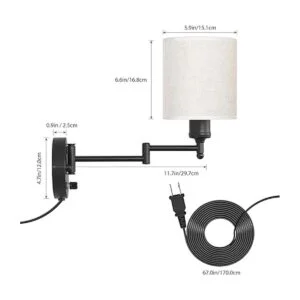 Juego de 2 lámparas de pared con brazo oscilante modernas_5