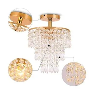 Lámpara de techo pequeña de cristal de montaje empotrado_7