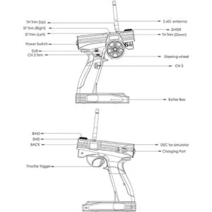OGRC Flysky FSGT3B 3Ch GT3B Transmisor y receptor RC_4