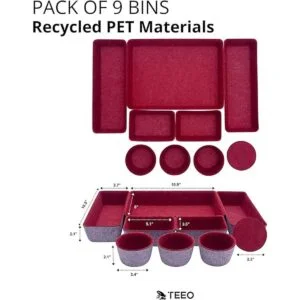 Teeo Organizador de cajones de fieltro Accesorios de_3