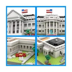 SEMKY Juego de micro mini bloques de casa blanca famosa_4