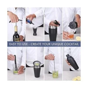 JNWINOG Juego de coctelera de 11 piezas kit de barmending_6