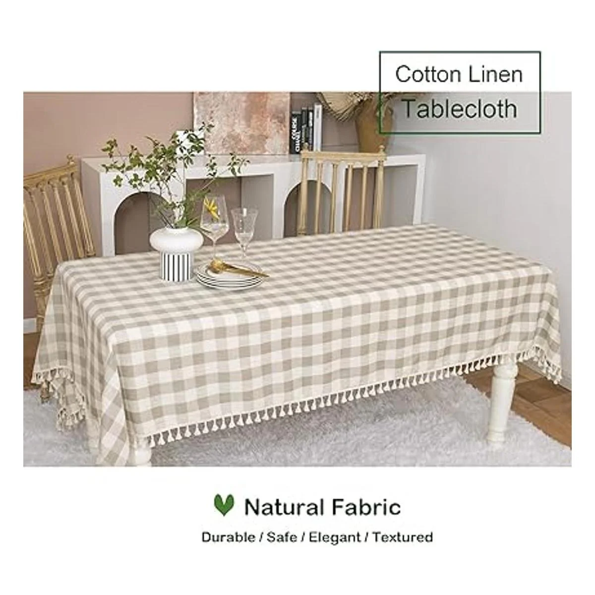 Midsummer Breeze Mantel de estilo rústico a cuadros_2