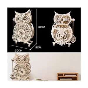 Kit de reloj de madera 3D con diseño de búho kit de_5
