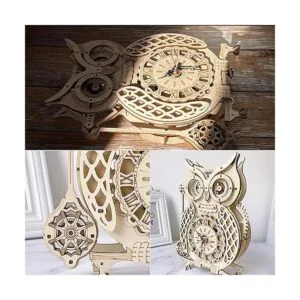 Kit de reloj de madera 3D con diseño de búho kit de_2