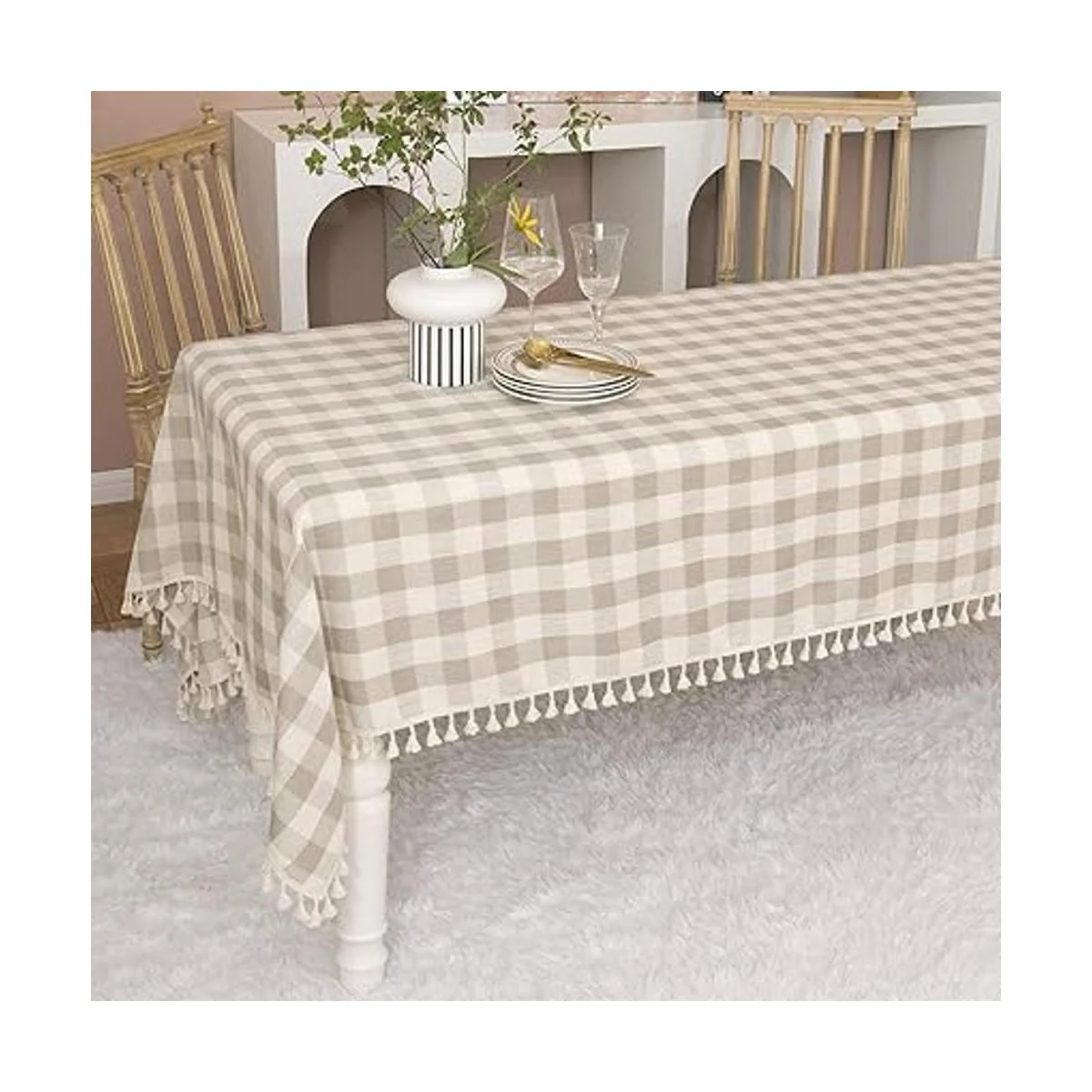 Midsummer Breeze Mantel de estilo rústico a cuadros_6