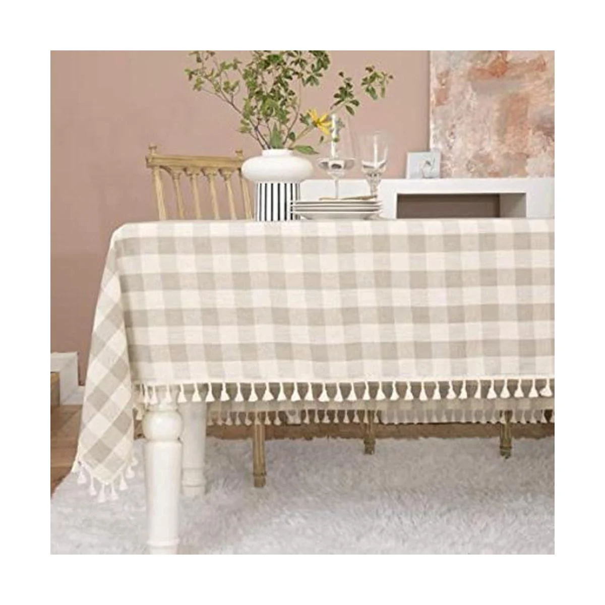 Midsummer Breeze Mantel de estilo rústico a cuadros_1