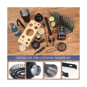 JNWINOG Juego de coctelera de 11 piezas kit de barmending_5