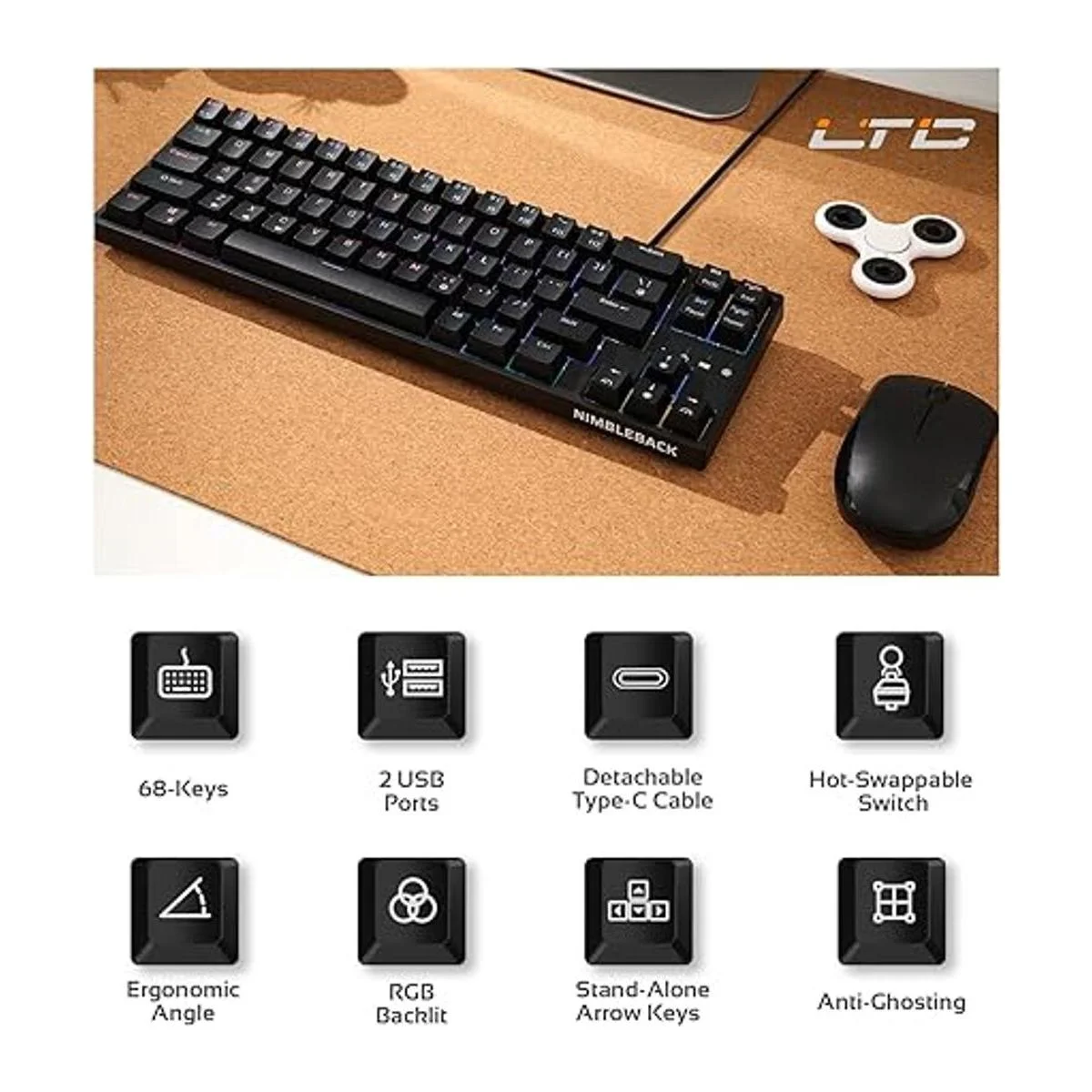 LTC NB681 Nimbleback Teclado mecánico con cable 65_2