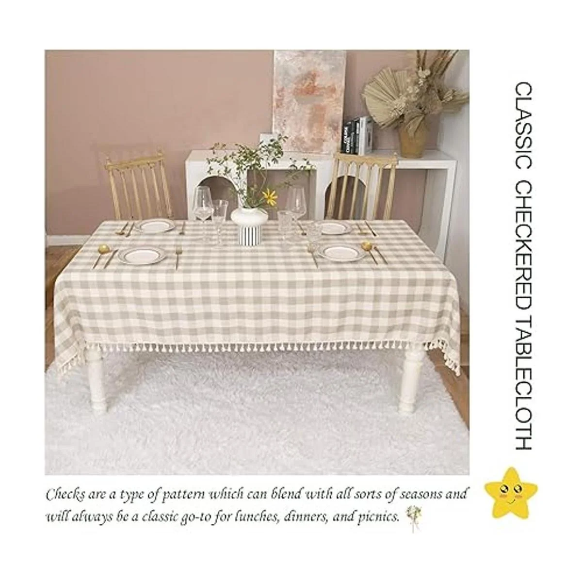 Midsummer Breeze Mantel de estilo rústico a cuadros_5