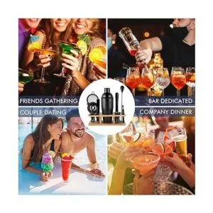 JNWINOG Juego de coctelera de 11 piezas kit de barmending_2