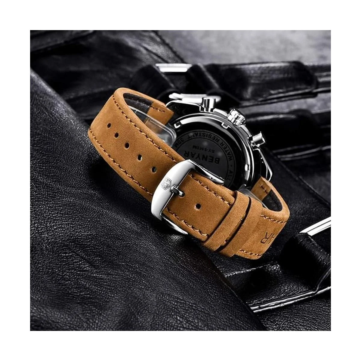 BENYAR Relojes de cuarzo para hombre movimiento_4