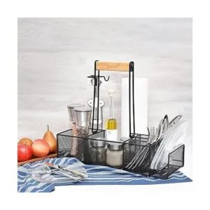 OMAIA Carrito de barbacoa y picnic con soporte para_2