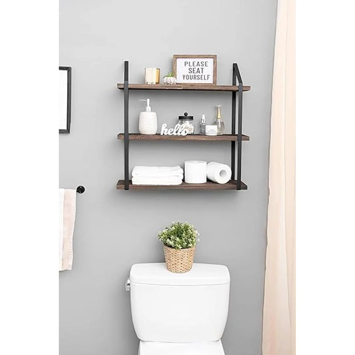 Mkono Estante de pared flotante de 3 niveles de 23.5_2