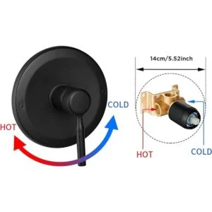 Juego de cabezal de ducha y grifo negro completo con_4