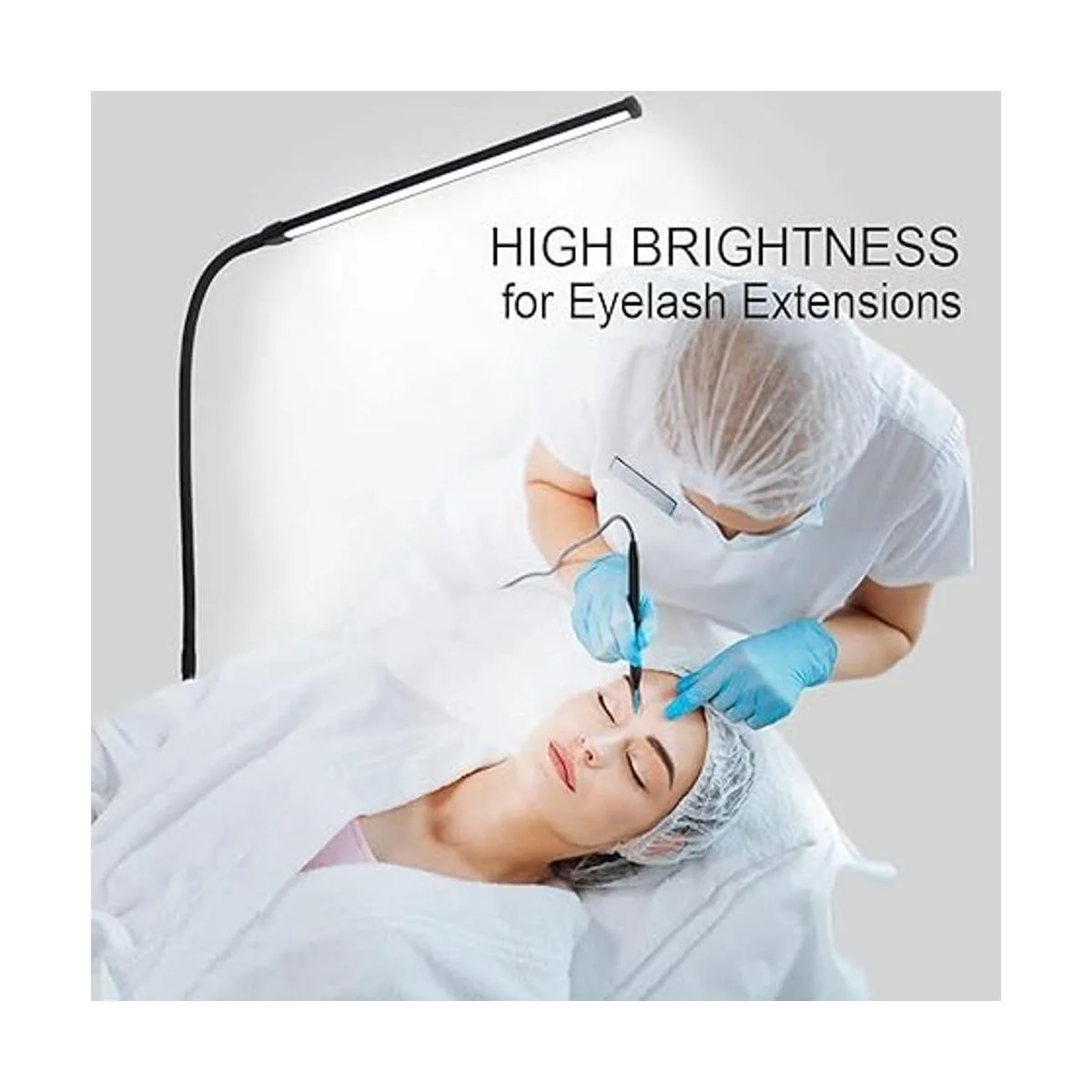 Lámpara de pie LED brillante ajustable cuello de cisne luz_2