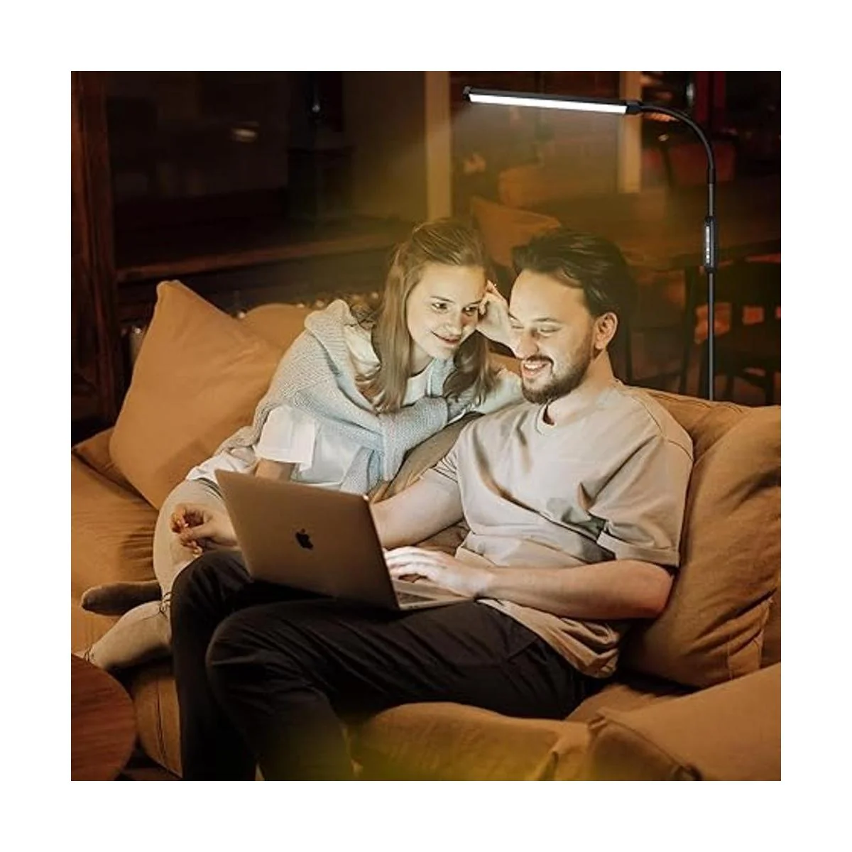 Lámpara de pie LED brillante ajustable cuello de cisne luz_4