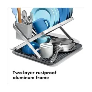 OXO Good Grips Escurridor de platos plano plegable de_3