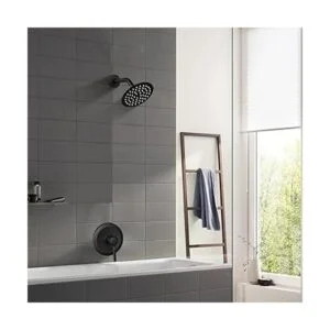 Juego de cabezal de ducha y grifo negro completo con_6