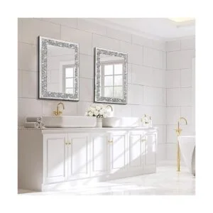 qmdecor Espejo de pared decorativo rectangular brillante_6