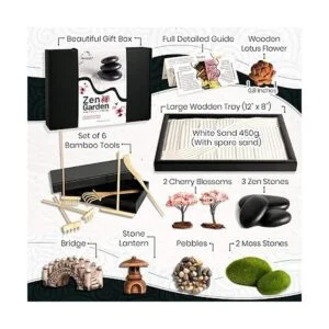 Allowander Zen Garden para escritorio bandeja de arena de_3