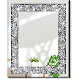 qmdecor Espejo de pared decorativo rectangular brillante_1