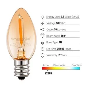 Bombillas de luz nocturna bombilla LED C7 ámbar_2