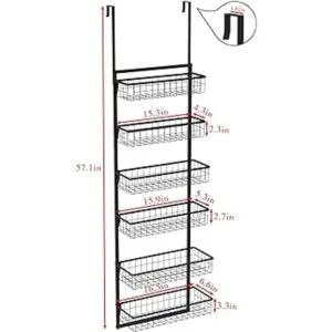Organizador de despensa sobre la puerta estante para_7