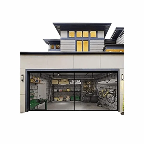 Puerta magnética de fibra de vidrio para garaje doble de_1