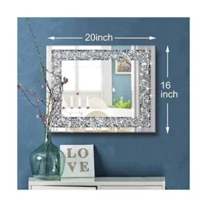qmdecor Espejo de pared decorativo rectangular brillante_2