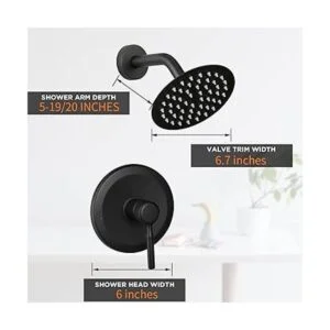 Juego de cabezal de ducha y grifo negro completo con_2