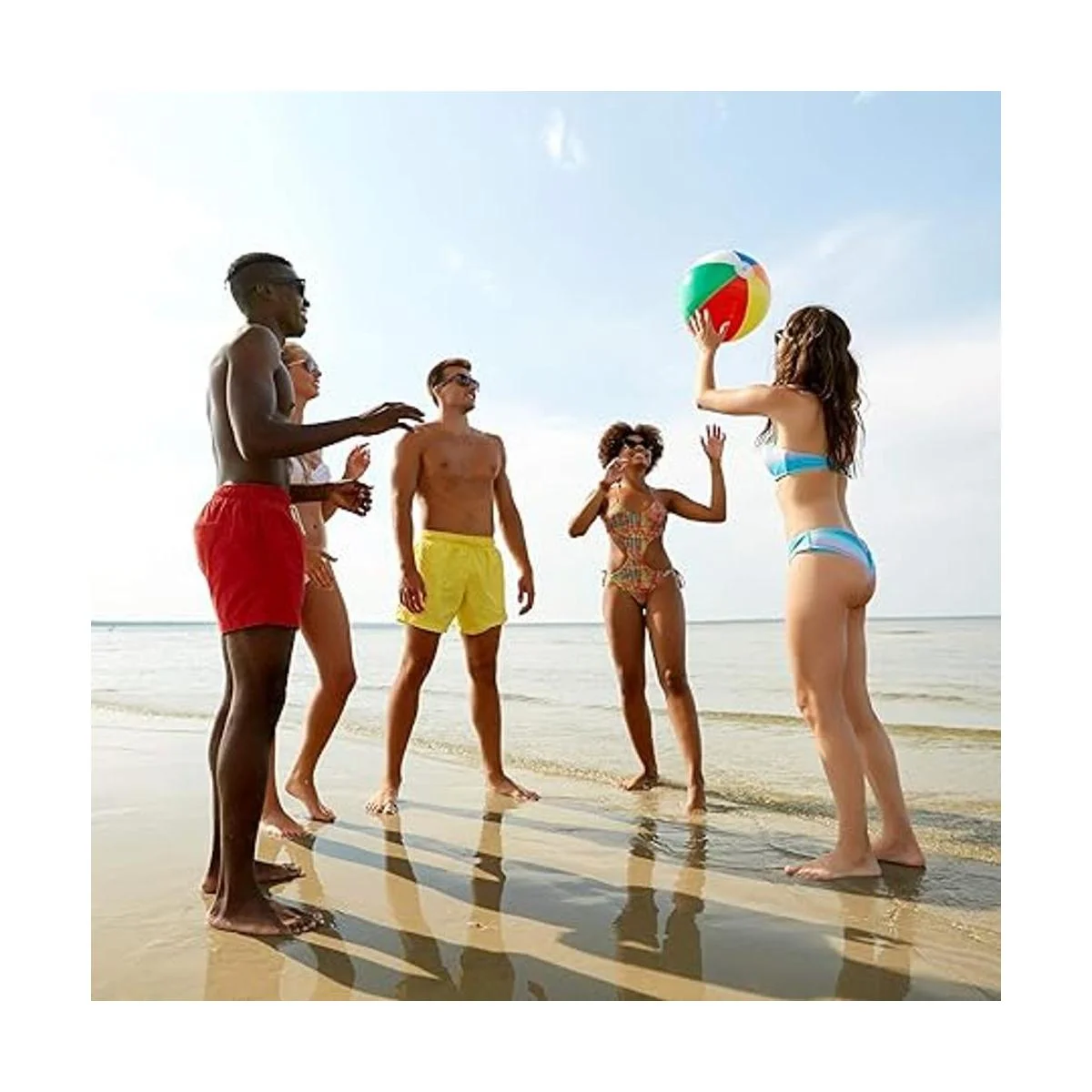 Coopay Paquete de 60 bolas inflables de playa clásicas de_6