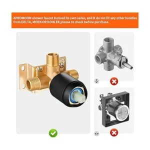 Juego de cabezal de ducha y grifo negro completo con_5